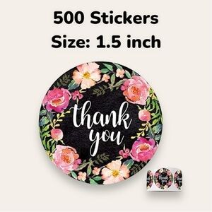 500 (1.5 inch) PREMIUM STICKERS Thank You, Shipping Supplies Mailers